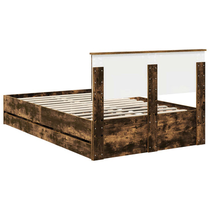 Struttura del letto con cassetto Rovere fumé 120 x 190 cm | homemem39