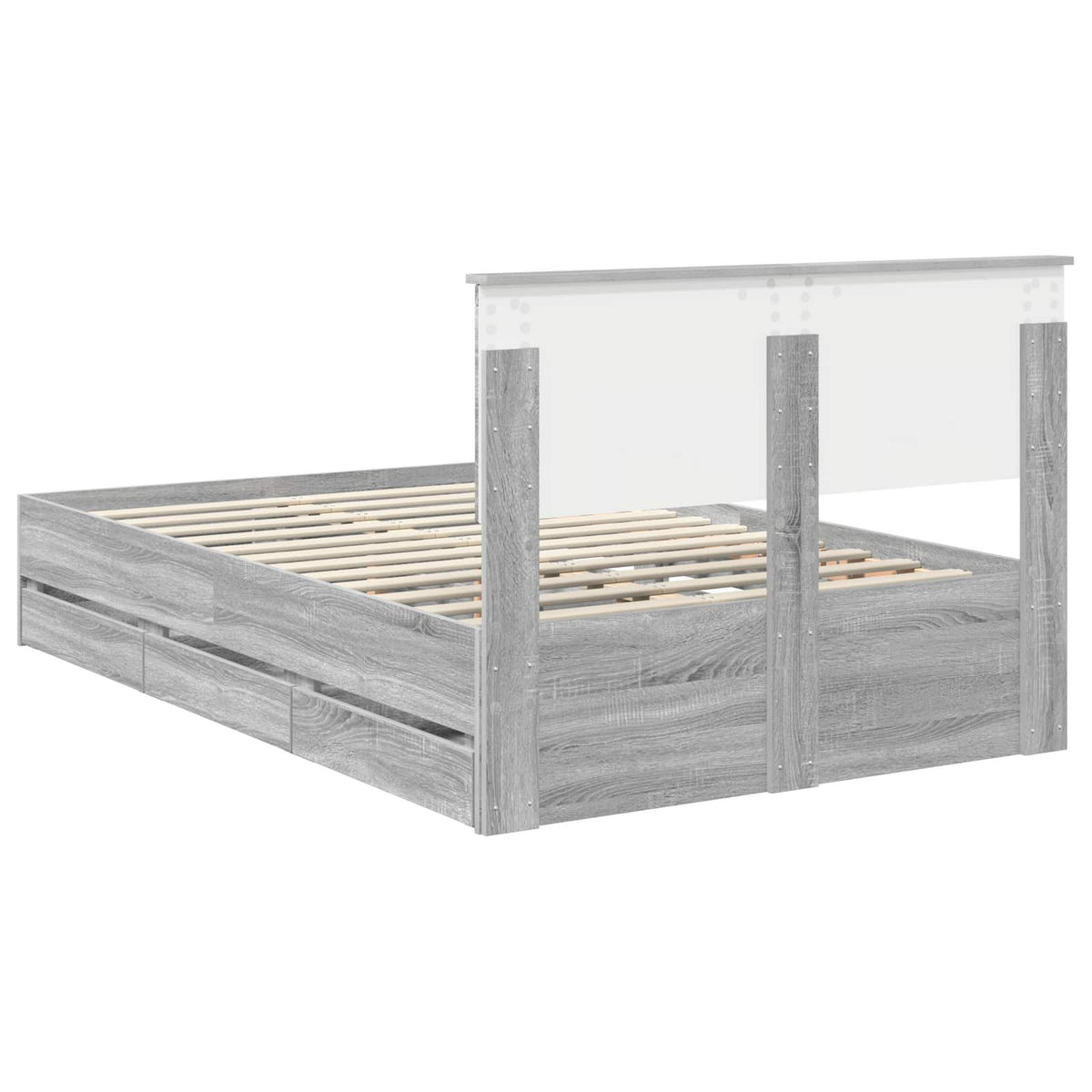 Struttura del letto con cassetto Grigio Sonoma 120 x 190 cm - homemem39