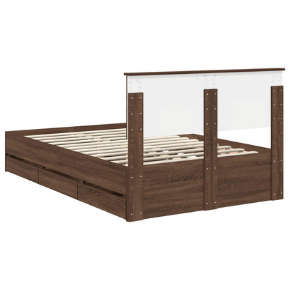 Struttura del letto con cassetto Rovere Marrone 120 x 190 cm | homemem39
