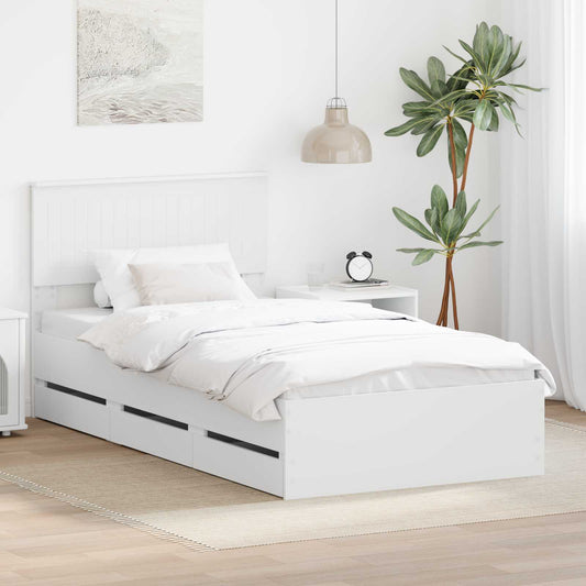 Struttura del letto Bianco 100 x 200 cm Legno Ingegnerizzato