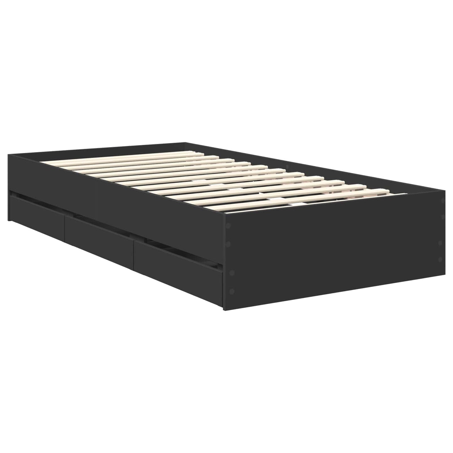 Struttura del letto Nero 100 x 200 cm Legno Ingegnerizzato | homemem39