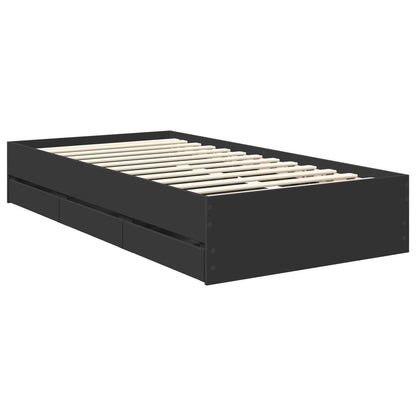 Struttura del letto Nero 100 x 200 cm Legno Ingegnerizzato | homemem39