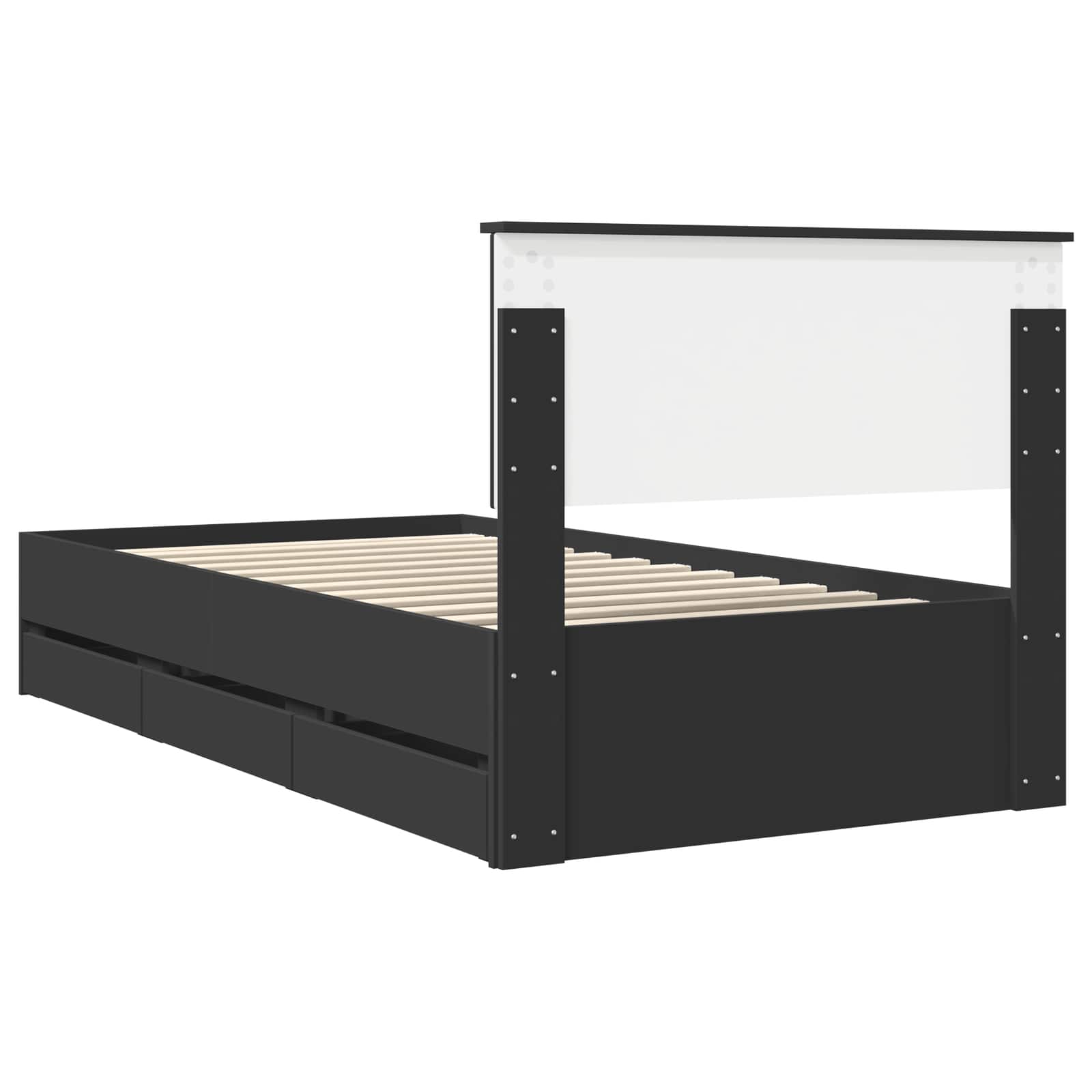 Struttura del letto Nero 100 x 200 cm Legno Ingegnerizzato | homemem39