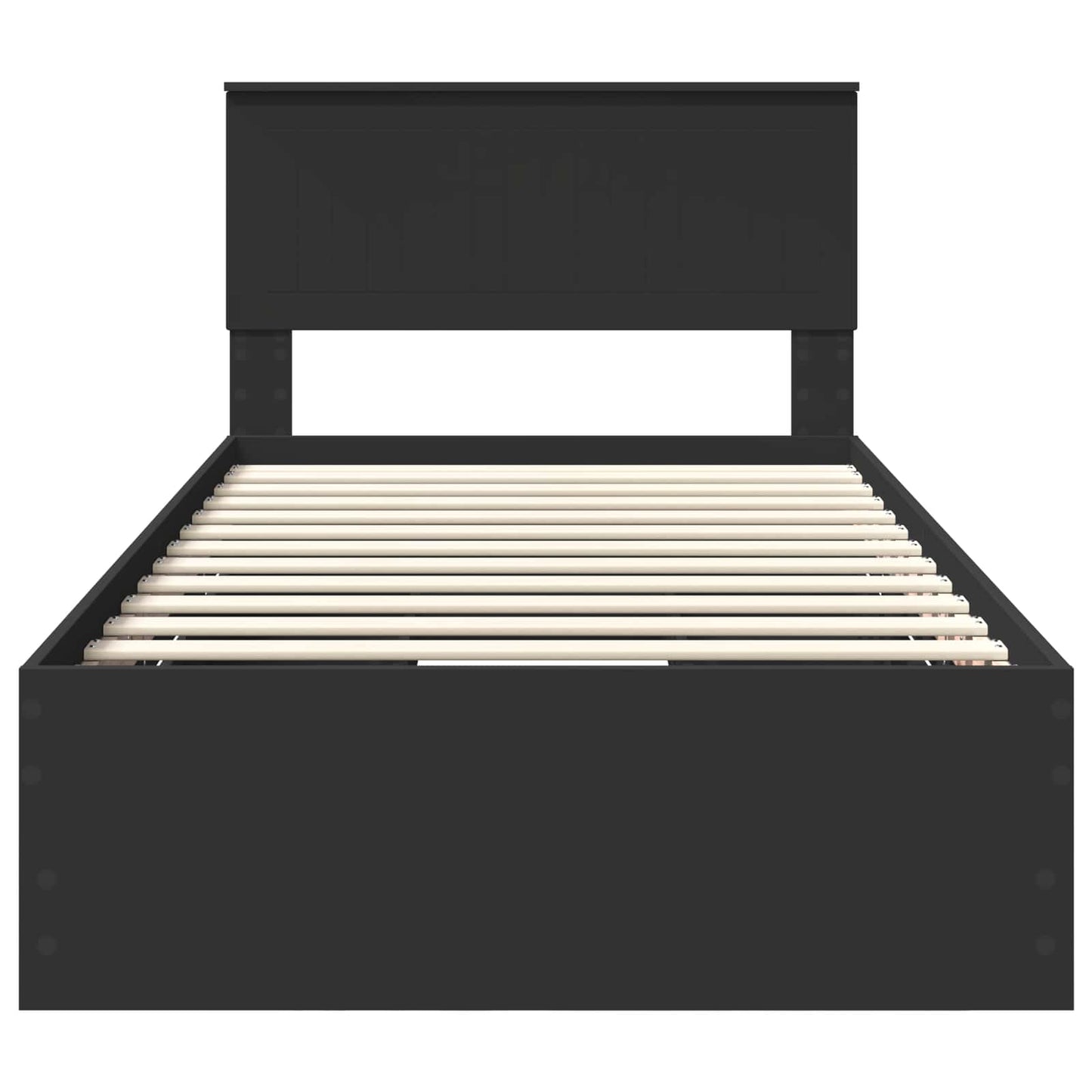 Struttura del letto Nero 100 x 200 cm Legno Ingegnerizzato | homemem39