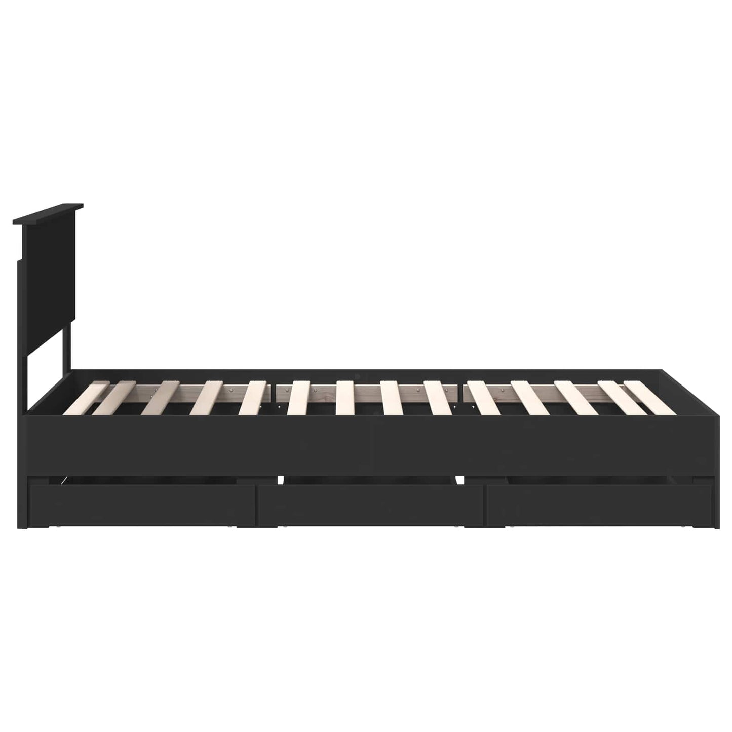 Struttura del letto Nero 100 x 200 cm Legno Ingegnerizzato | homemem39