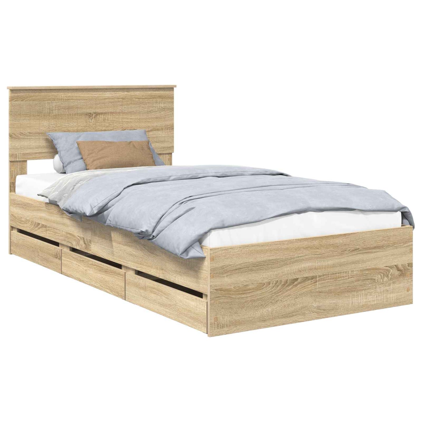 Struttura del letto con cassetto Rovere Sonoma 100 x 200 cm