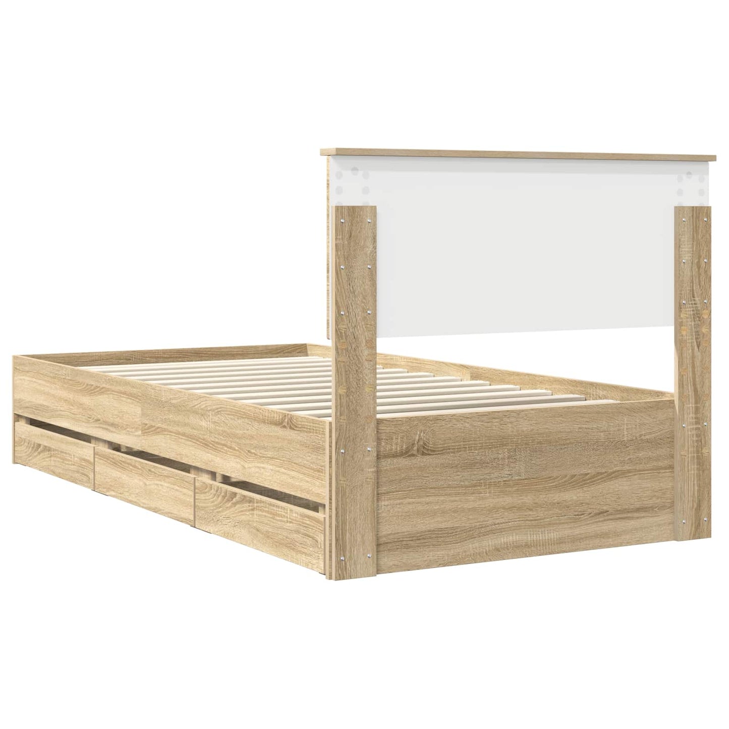 Struttura del letto con cassetto Rovere Sonoma 100 x 200 cm