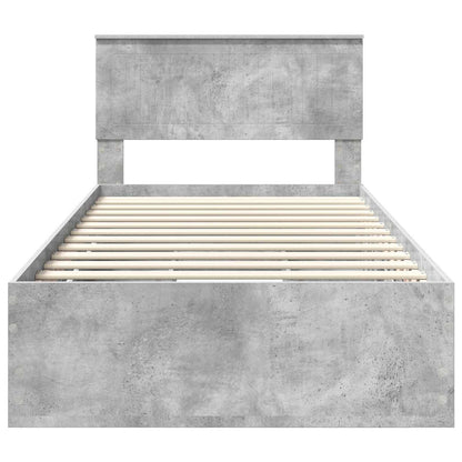 Struttura del letto con cassetto Grigio cemento 100 x 200 cm