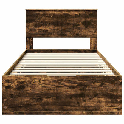 Struttura del letto con cassetto Rovere fumé 100 x 200 cm