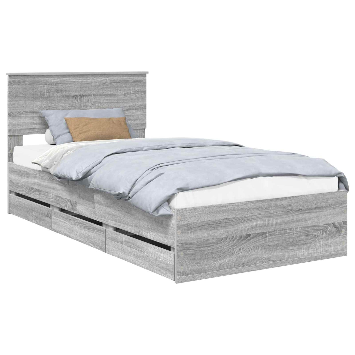 Struttura del letto con cassetto Grigio Sonoma 100 x 200 cm | homemem39