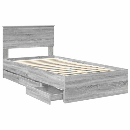 Struttura del letto con cassetto Grigio Sonoma 100 x 200 cm | homemem39