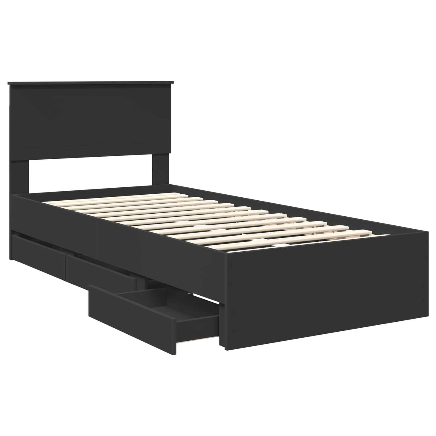 Struttura del letto Nero 90 x 190 cm Legno Ingegnerizzato