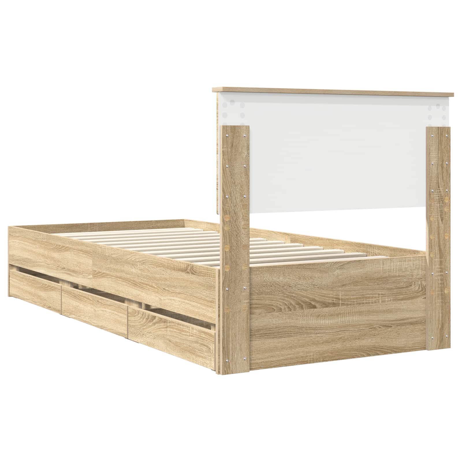 Struttura del letto con cassetto Rovere Sonoma 90 x 200 cm | homemem39