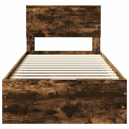 Struttura del letto con cassetto Rovere fumé 90 x 190 cm