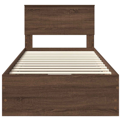 Struttura del letto con cassetto Rovere Marrone 90 x 190 cm