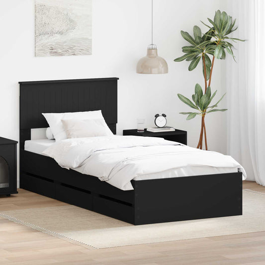 Struttura del letto Nero 90 x 190 cm Legno Ingegnerizzato | homemem39