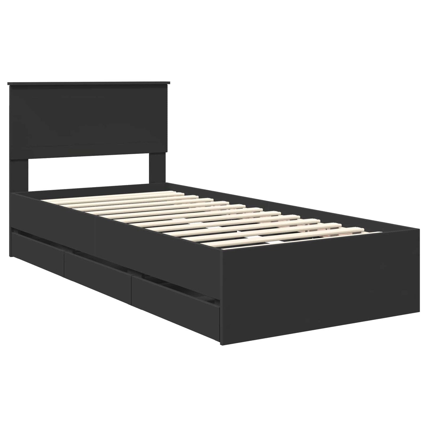 Struttura del letto Nero 90 x 200 cm Legno Ingegnerizzato