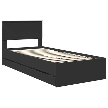 Struttura del letto Nero 90 x 200 cm Legno Ingegnerizzato