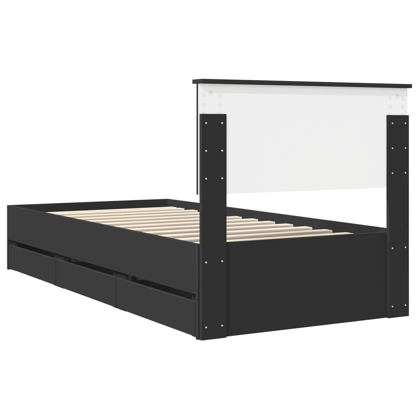 Struttura del letto Nero 90 x 190 cm Legno Ingegnerizzato | homemem39