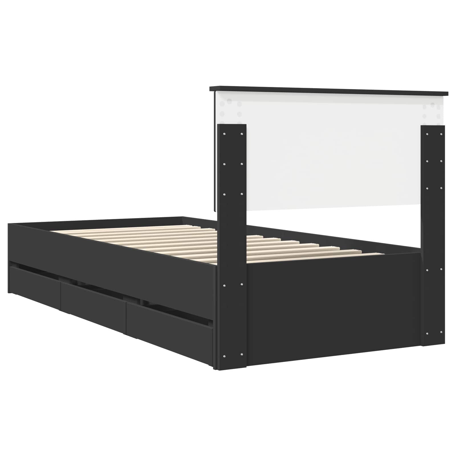 Struttura del letto Nero 90 x 190 cm Legno Ingegnerizzato | homemem39