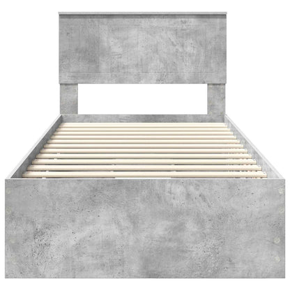 Struttura del letto con cassetto Grigio cemento 90 x 200 cm