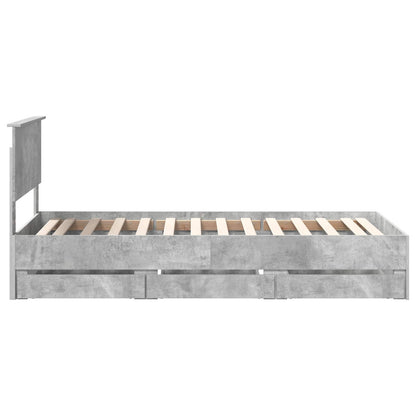 Struttura del letto con cassetto Grigio cemento 90 x 200 cm