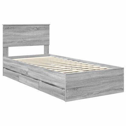 Struttura del letto con cassetto Grigio Sonoma 90 x 200 cm