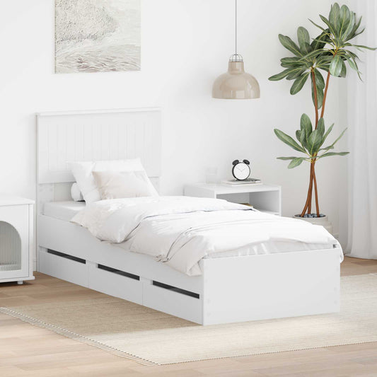 Struttura del letto Bianco 75 x 190 cm Legno Ingegnerizzato | homemem39