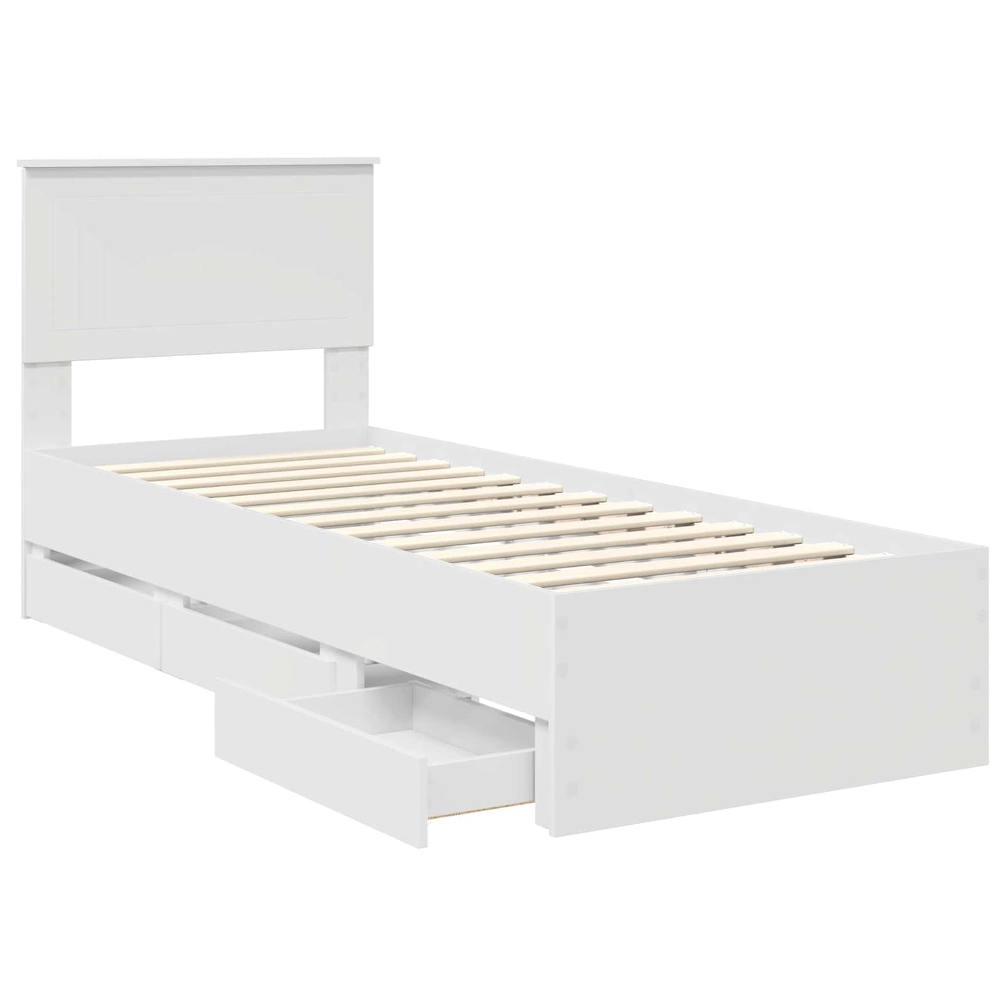 Struttura del letto Bianco 75 x 190 cm Legno Ingegnerizzato | homemem39