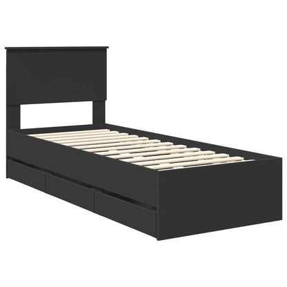 Struttura del letto Nero 75 x 190 cm Legno Ingegnerizzato | homemem39