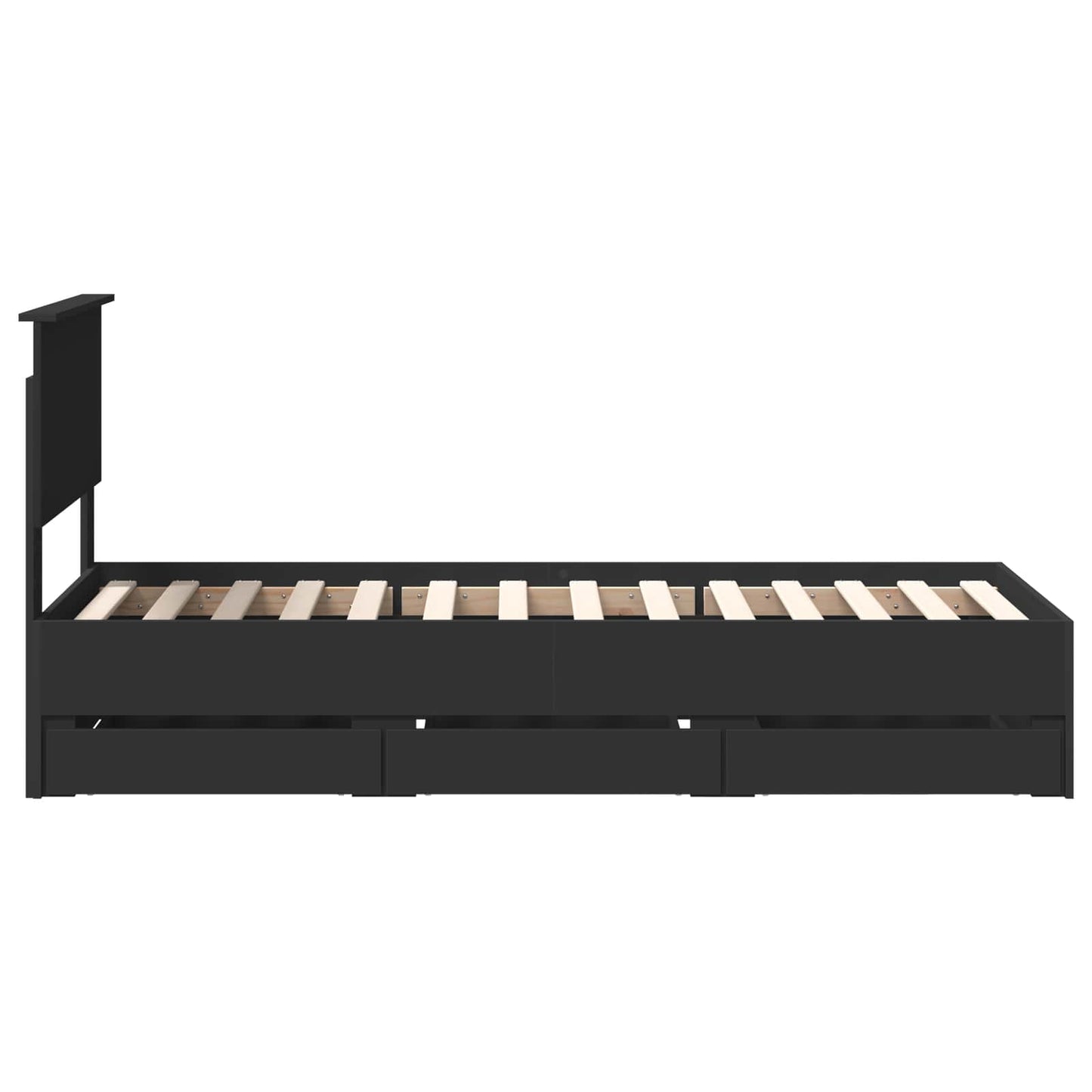 Struttura del letto Nero 75 x 190 cm Legno Ingegnerizzato | homemem39