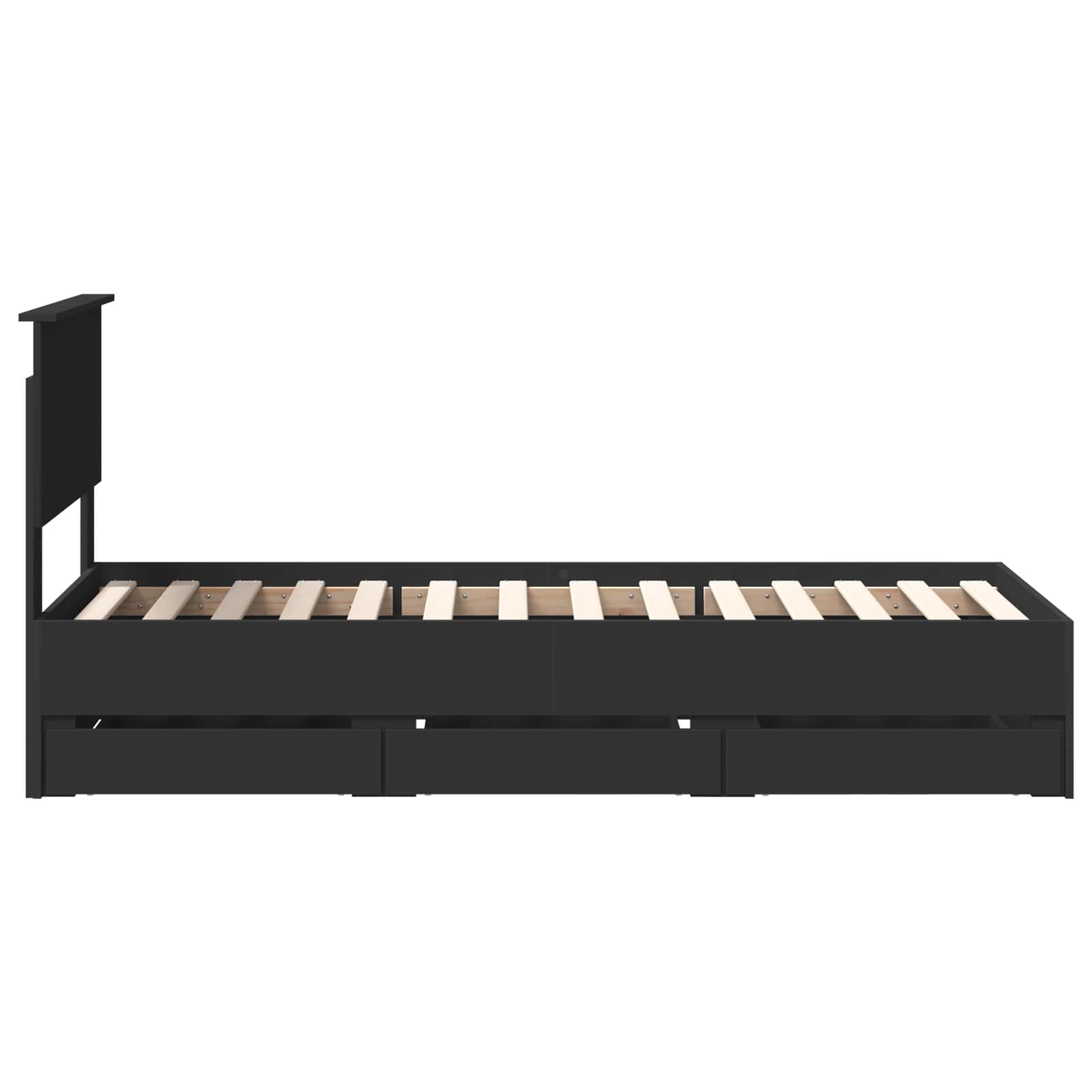 Struttura del letto Nero 75 x 190 cm Legno Ingegnerizzato | homemem39