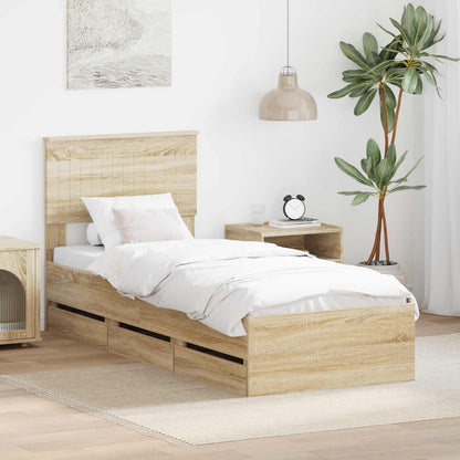 Struttura del letto con cassetto Rovere Sonoma 75 x 190 cm | homemem39