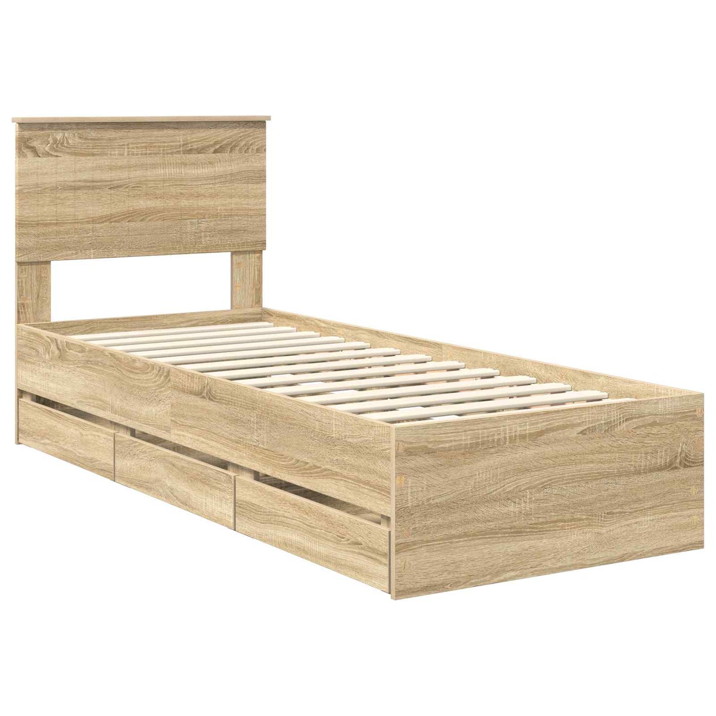 Struttura del letto con cassetto Rovere Sonoma 75 x 190 cm | homemem39