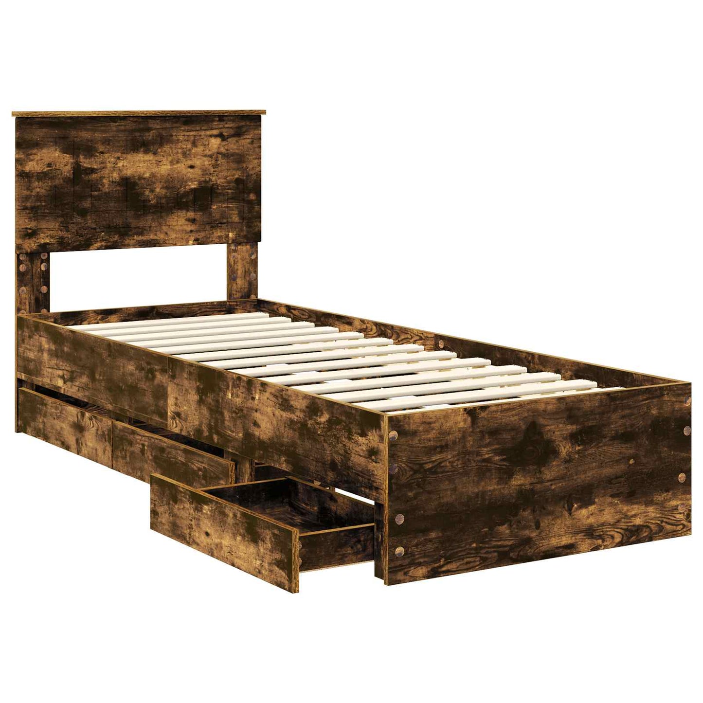 Struttura del letto con cassetto Rovere fumé 75 x 190 cm | homemem39