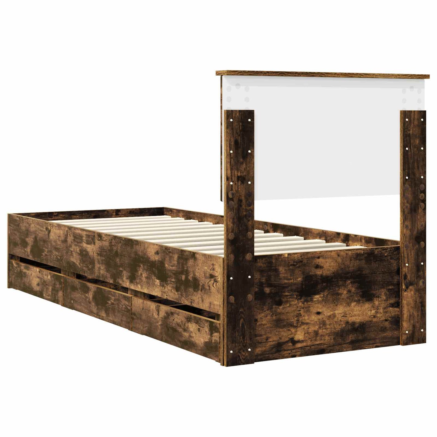 Struttura del letto con cassetto Rovere fumé 75 x 190 cm | homemem39