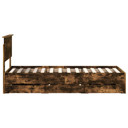 Struttura del letto con cassetto Rovere fumé 75 x 190 cm | homemem39
