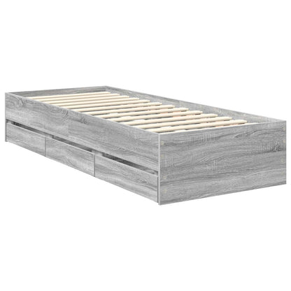 Struttura del letto con cassetto Grigio Sonoma 75 x 190 cm | homemem39