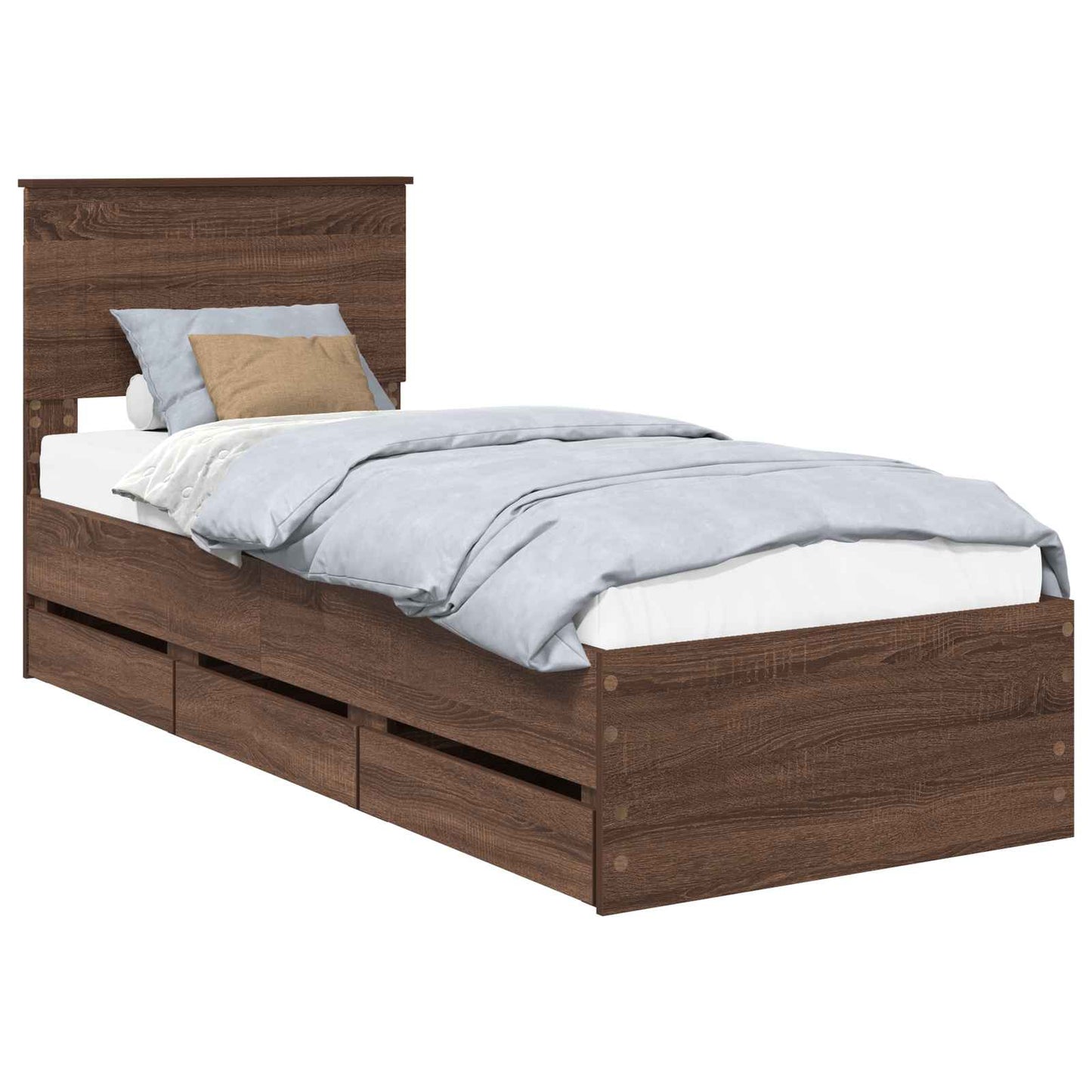 Struttura del letto con cassetto Rovere Marrone 75 x 190 cm