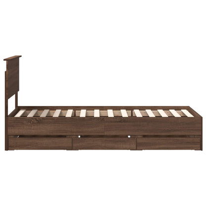 Struttura del letto con cassetto Rovere Marrone 75 x 190 cm | homemem39