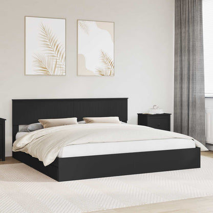 Letto con Contenitore Nero 200 x 200 cm Legno multistrato | homemem39