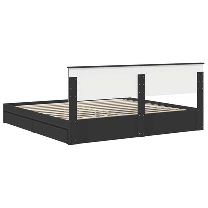 Letto con Contenitore Nero 200 x 200 cm Legno multistrato | homemem39