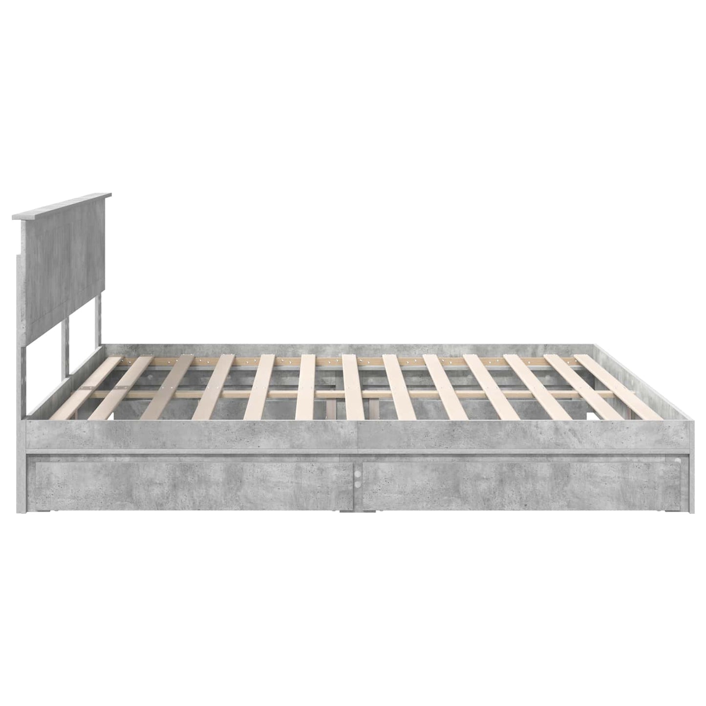 Letto con Contenitore con testiera Grigio cemento 200 x 200 cm | homemem39