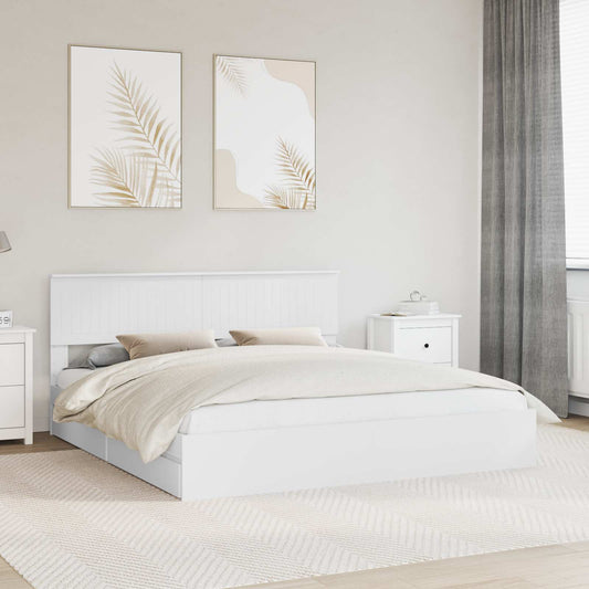 Letto con Contenitore Bianco 180 x 200 cm Legno multistrato | homemem39
