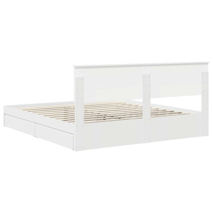 Letto con Contenitore Bianco 180 x 200 cm Legno multistrato | homemem39