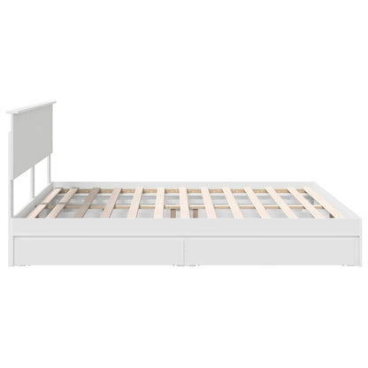 Letto con Contenitore Bianco 180 x 200 cm Legno multistrato | homemem39