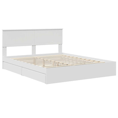 Letto con Contenitore Bianco 160 x 200 cm Legno multistrato | homemem39