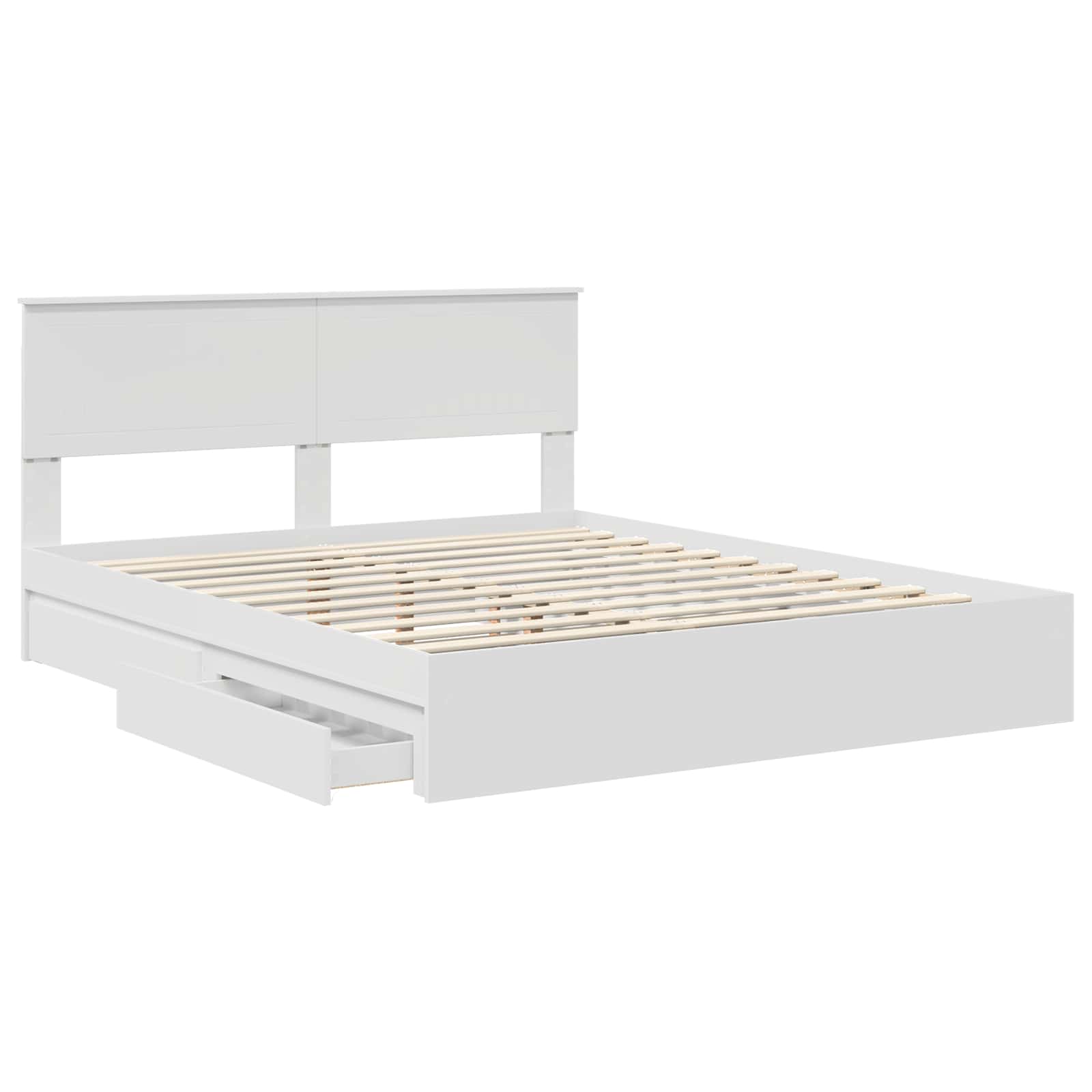 Letto con Contenitore Bianco 160 x 200 cm Legno multistrato | homemem39