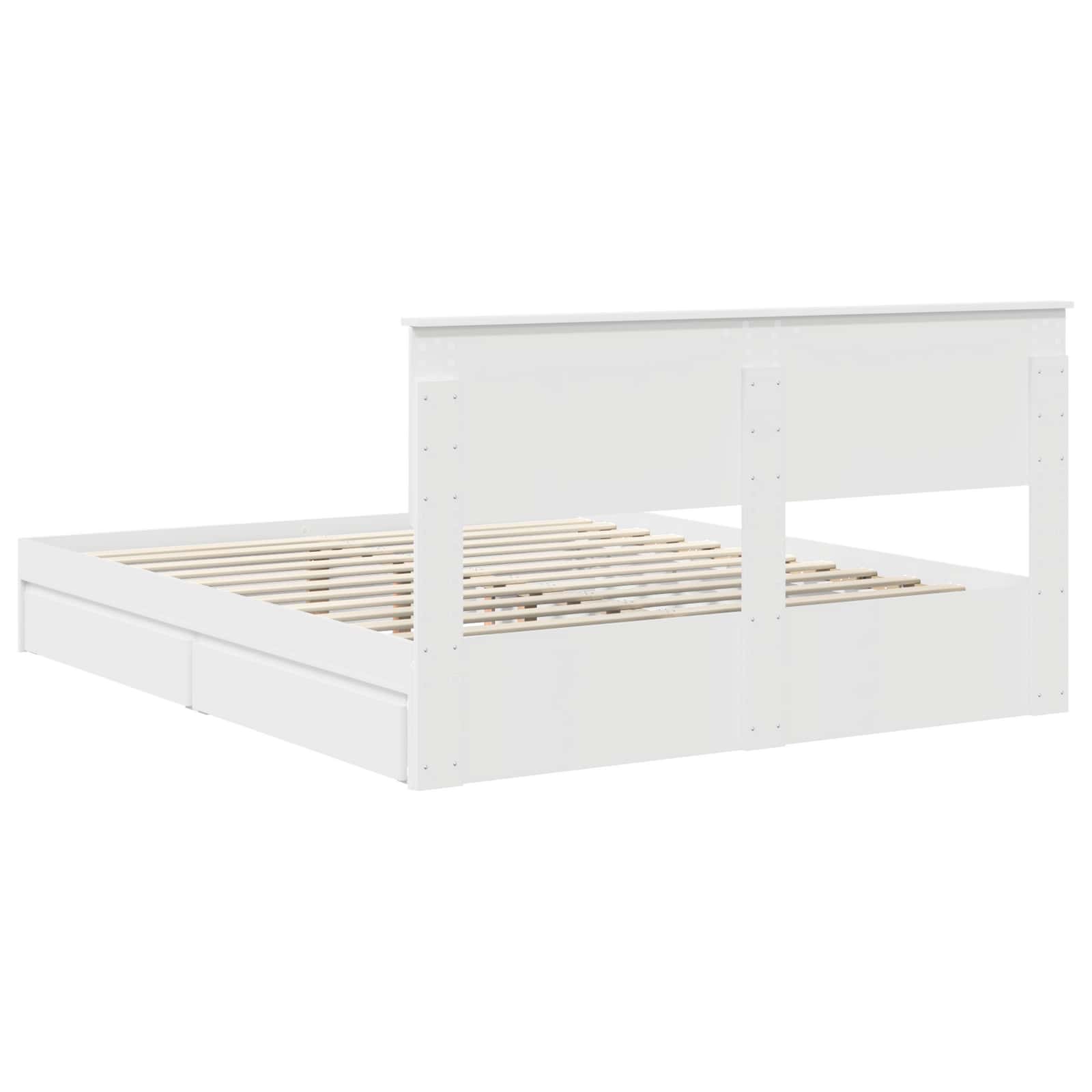 Letto con Contenitore Bianco 160 x 200 cm Legno multistrato | homemem39