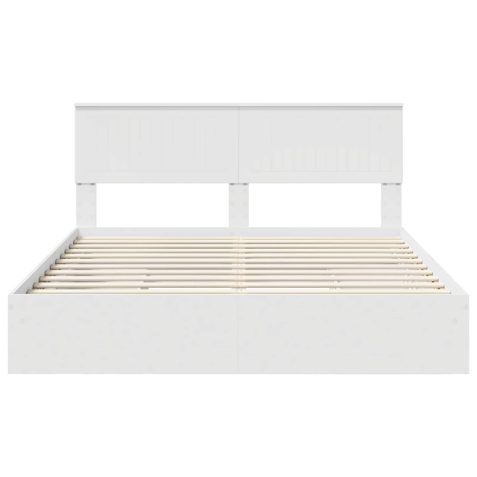 Letto con Contenitore Bianco 160 x 200 cm Legno multistrato | homemem39